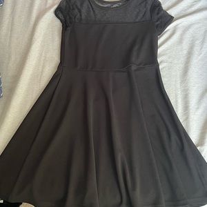 a-line black float dress